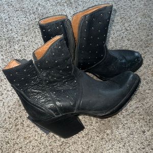 Lucchese black studded booties (size 6.5)